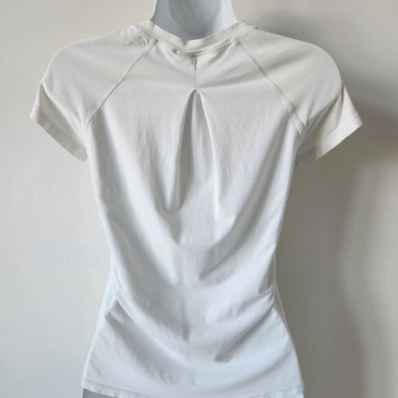 LULULEMON White Pima Cotton Soft & Stretch Anahatasana SS Tee Top 2 - Picture 7 of 8